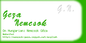 geza nemcsok business card