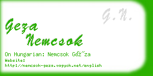 geza nemcsok business card